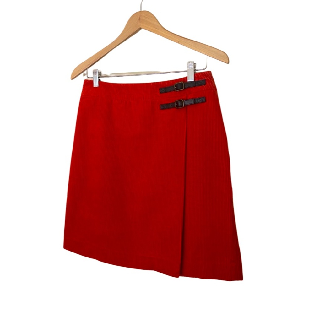 Boden | Pumpkin Orange Corduroy Wrap Style Skirt - Picture 8 of 15